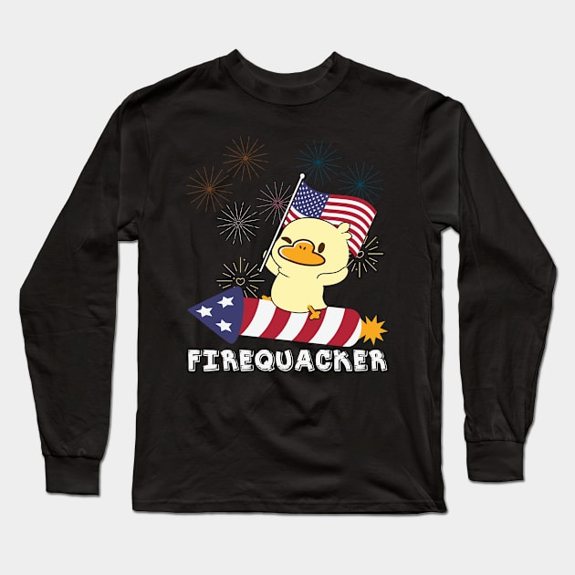 Firequacker/ Fourth of July Long Sleeve T-Shirt by Wine4ndMilk